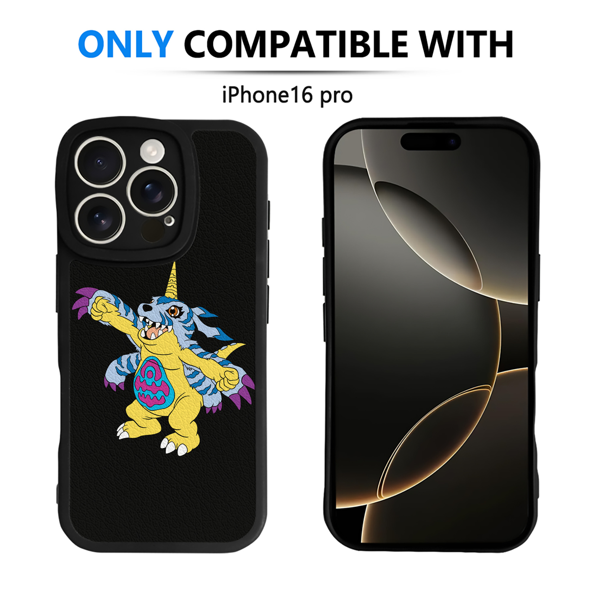 （画像用） Digimon デジタルモンスター/デジモン 【iPhone 16シリーズ対応】シリコンスマホケース（レザー調） 材質：シリコン